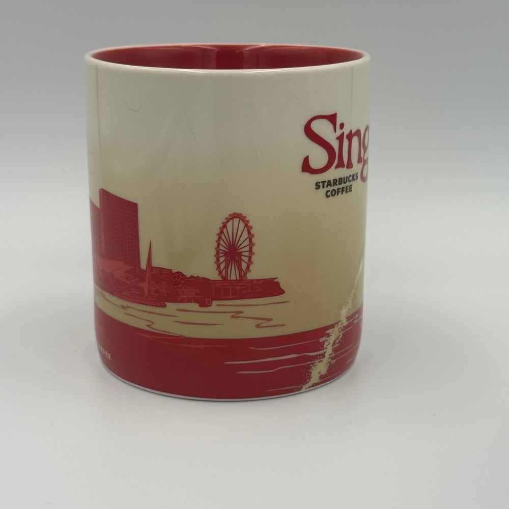 Starbucks Singapore Global Icon Series Coffee Mug 16oz Red Cream Skyline 2015 - Picture 2 of 16